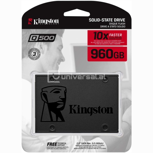 SSD KINGSTON A400 2,5 960GB SATA3 RW: 500/450MB/S, TLC, 300TBW