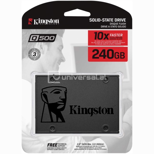 SSD KINGSTON A400 2,5 240GB SATA3 RW: 500/350MB/S, TLC, 80TBW